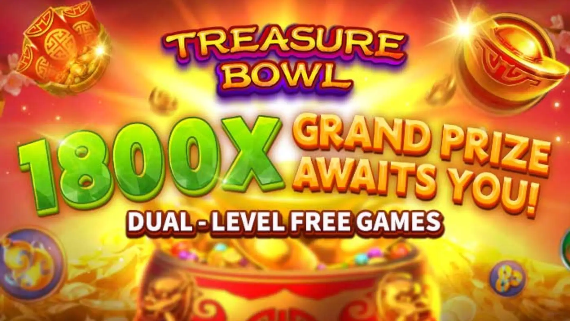 Multiplicadores Treasure Bowl mundojogo - 7777x Máximo com Tigela Dourada